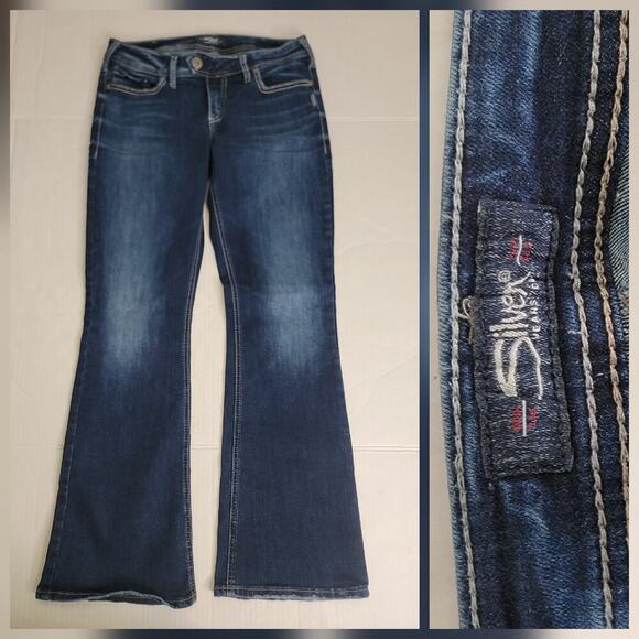 Silver Jeans Denim - Silver Jeans Low Rise Tuesday Boot Cut SZ 30 Stretch Western Rodeo Dark Wash